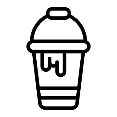 Boya Kovası Vektör Simgesi Tasarım Çizimi