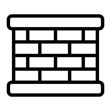 Tuğla Duvarı Vektör Simgesi Tasarım Çizimi