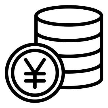 Yen Vektör Simgesi Tasarım Çizimi