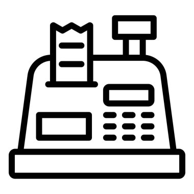 Kasiyer Makine Vektör Simgesi Tasarım İllüstrasyonu