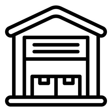 Depo Vektörü Simgesi Tasarım İllüstrasyonu