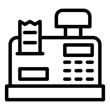 Kasiyer Makine Vektör Simgesi Tasarım İllüstrasyonu