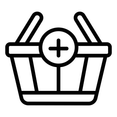 Sepet Vektör Simgesi Tasarım Çizimine Ekle