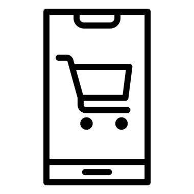 Çevrimiçi alışveriş vektörü Simge Tasarım İllüstrasyonu