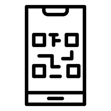 QR Kod Vektörü Simge Tasarımı İllüstrasyonu