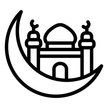 Yarım Ay Vektör Simgesi Tasarım İllüstrasyonu