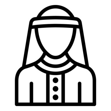 Arap Adam Vektör Simgesi Tasarım İllüstrasyonu