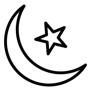 Hilal Ay Vektör Simgesi Tasarım İllüstrasyonu