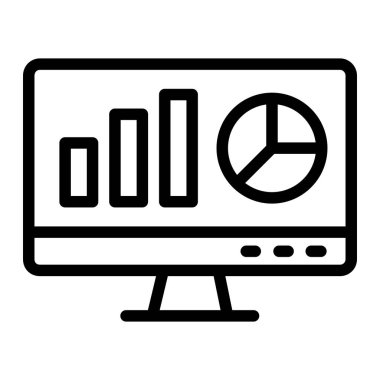İstatistik Raporu Vektör Simgesi Tasarım İllüstrasyonu