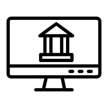 Çevrimiçi bankacılık Vektör Simgesi Tasarım İllüstrasyonu