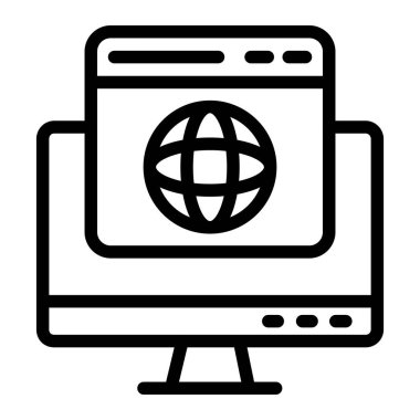 Web tarayıcı Vektör Simgesi Tasarım İllüstrasyonu