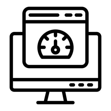 Hız Testi Vektör Simgesi Tasarım İllüstrasyonu