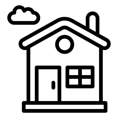 Ev Vektörü Simgesi Tasarım İllüstrasyonu