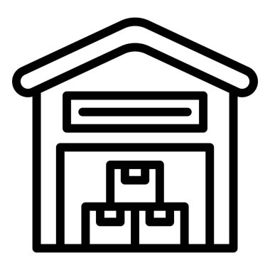 Depo Vektörü Simgesi Tasarım İllüstrasyonu