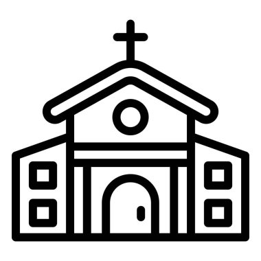 Kilise Vektörü Simgesi Tasarım İllüstrasyonu
