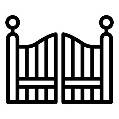 Kapı Vektörü Simgesi Tasarım Çizimi