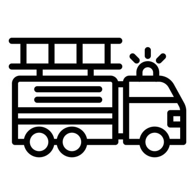 İtfaiye aracı Vektör Simgesi Tasarım Çizimi