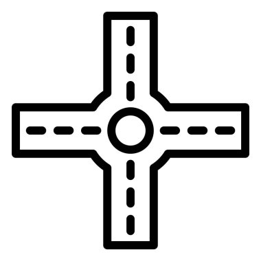Crossroad Vektör Simgesi Tasarım İllüstrasyonu