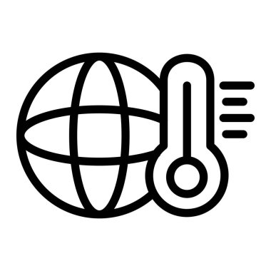 Küresel Sıcaklık Vektörü Simge Tasarımı Çizimi