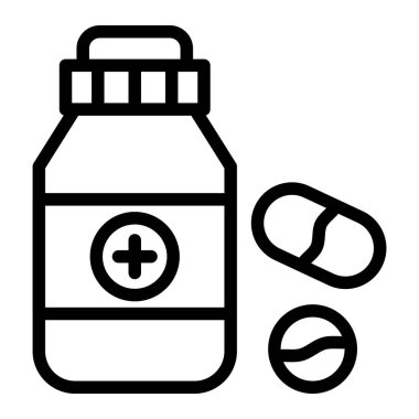 İlaç Vektörü Simgesi Tasarım İllüstrasyonu