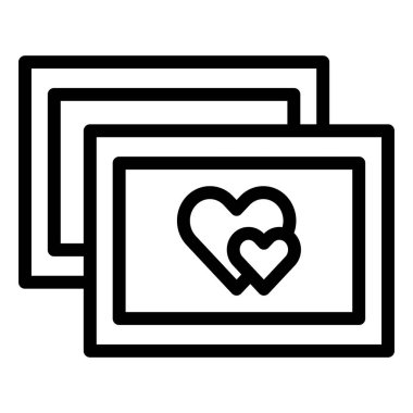 Düğün Fotoğrafları Vektör Simgesi Tasarım İllüstrasyonu