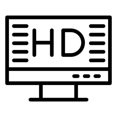 Hd Ekran Vektörü Simgesi Tasarım İllüstrasyonu