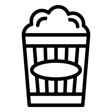 Patlamış Mısır Vektör Simgesi Tasarım Çizimi