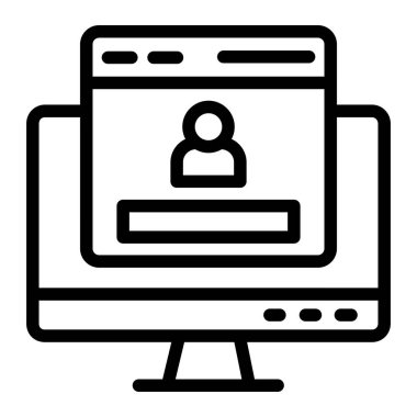 Web giriş Vektörü Simgesi Tasarım İllüstrasyonu