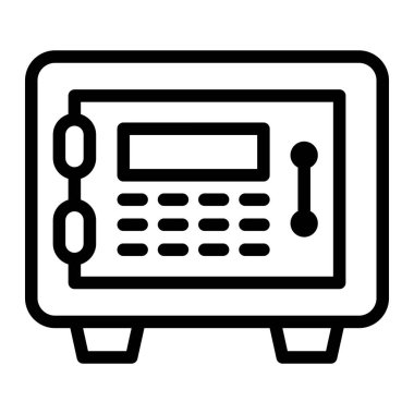 Güvenli Kutu Vektör Simgesi Tasarım İllüstrasyonu