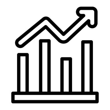 Çubuk Grafik Vektörü Simgesi Tasarım İllüstrasyonu