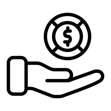 Para Ödeme Vektör Simgesi Tasarım İllüstrasyonu