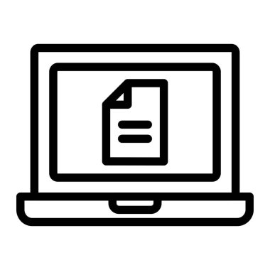 Çevrimiçi belge Vektör Simgesi Tasarım İllüstrasyonu