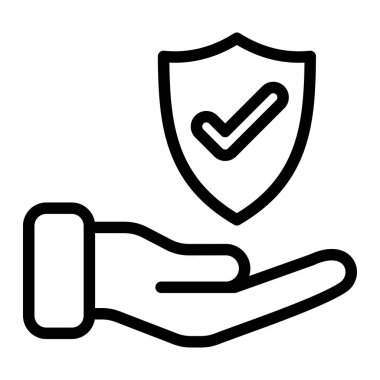 Sigorta Vektörü Simgesi Tasarım İllüstrasyonu