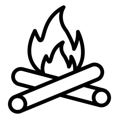 Şenlik Ateşi Vektör Simgesi Tasarım İllüstrasyonu
