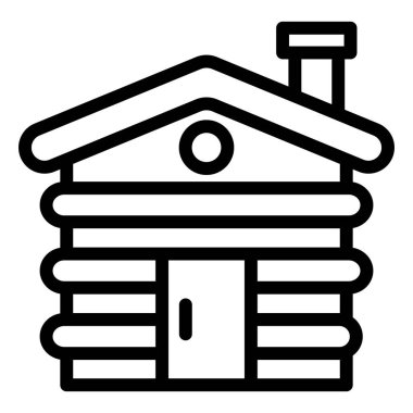 Kabin Vektörü Simgesi Tasarım İllüstrasyonu