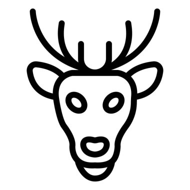 Geyik Vektörü Simgesi Tasarım İllüstrasyonu