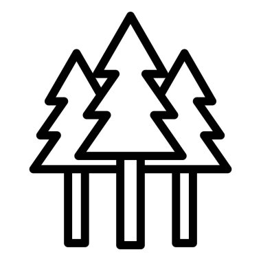 Orman Vektörü Simgesi Tasarım Çizimi