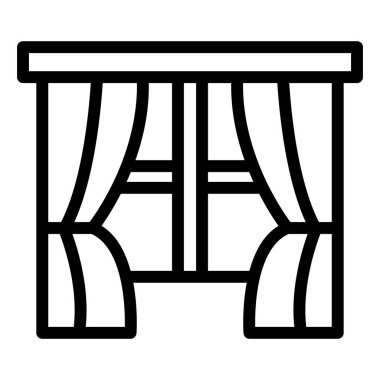 Pencere Vektörü Simgesi Tasarımı Çizimi