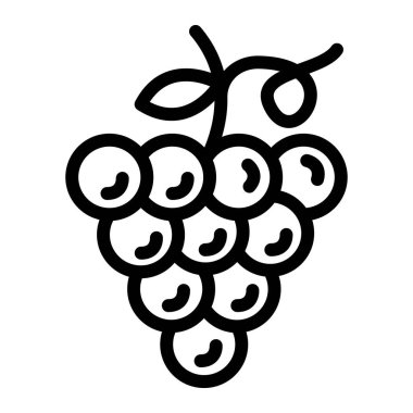 Üzüm Vektörü Simgesi Tasarım İllüstrasyonu