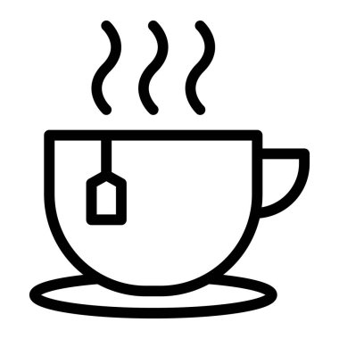 Çay Vektörü Simgesi Tasarım İllüstrasyonu