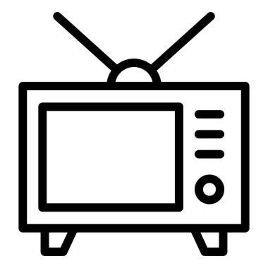 Televizyon Vektörü Simgesi Tasarım İllüstrasyonu
