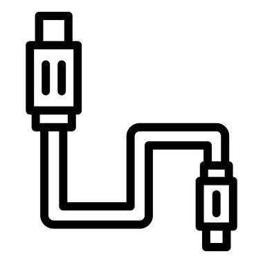 Kablo Vektörü Simgesi Tasarım İllüstrasyonu