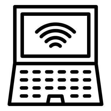 Laptop Vektör Simgesi Tasarım Çizimi