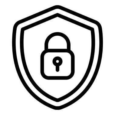 Siber Güvenlik Vektörü Simge Tasarımı İllüstrasyonu