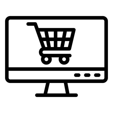 Çevrimiçi alışveriş vektörü Simge Tasarım İllüstrasyonu