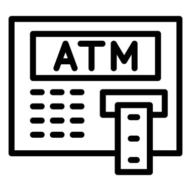 ATM Makinesi Vektör Simgesi Tasarım İllüstrasyonu