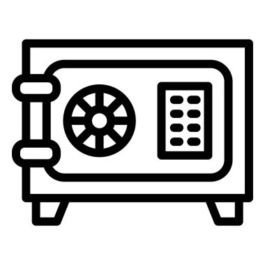 Güvenli Kutu Vektör Simgesi Tasarım İllüstrasyonu