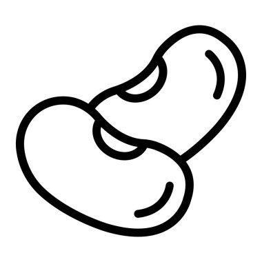 Fasulye Vektörü Simgesi Tasarım Çizimi