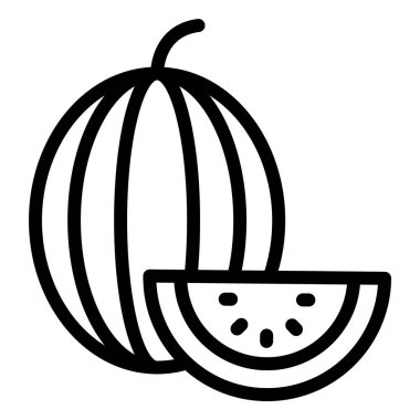 Karpuz Vektör Simgesi Tasarım Çizimi