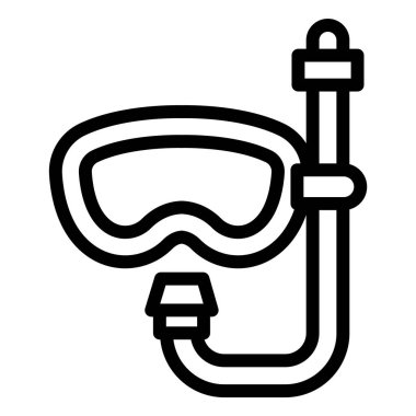 Tüplü dalış Vektör Simgesi Tasarım İllüstrasyonu